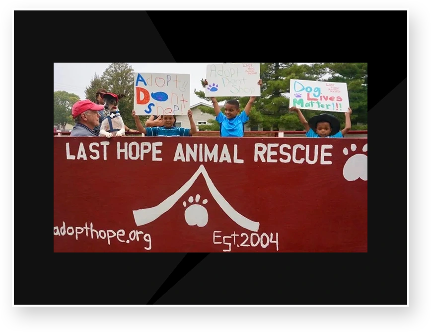 A group of people holding signs and standing on top of a fence.