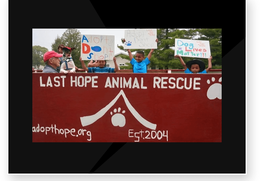 A group of people holding signs and standing on top of a fence.